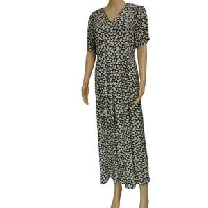 1980s Green E.D. Michaels Short Sleeve Romper Floral Wide Elephant Legs Size 5/6